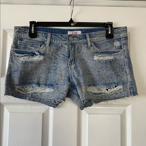 Denim Destroyed Shorts